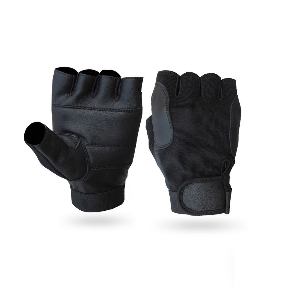 Tackfield Mens Genuine Lamb Fingerless Leather Gloves