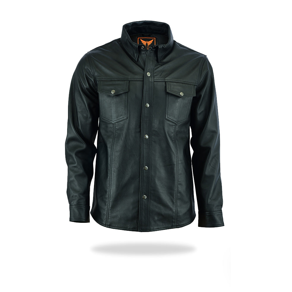 Mens Premium Ultra Soft Sheepskin Leather Shirt