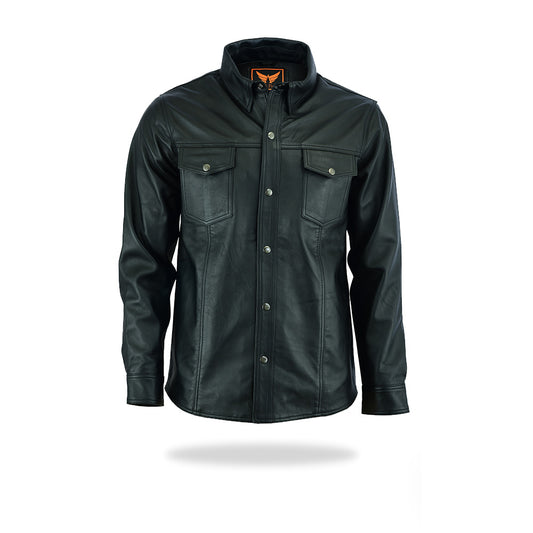 Mens Premium Ultra Soft Sheepskin Leather Shirt