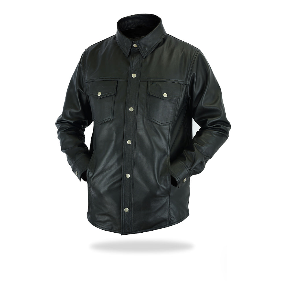 Mens Premium Ultra Soft Sheepskin Leather Shirt