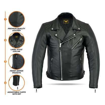 Tackfield Rugged Biker Jacket with Retro Design