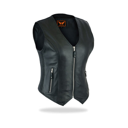 Tackfield Womens Slim Fit Leather Riding Vest