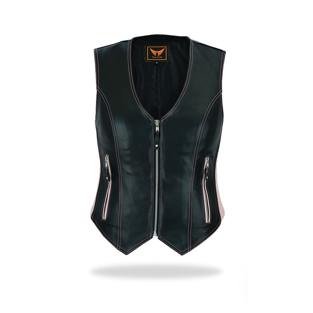 Tackfield Womens Slim Fit Leather Riding Vest