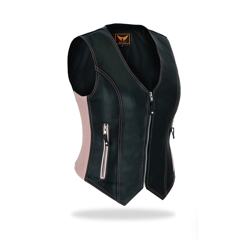 Tackfield Womens Slim Fit Leather Riding Vest
