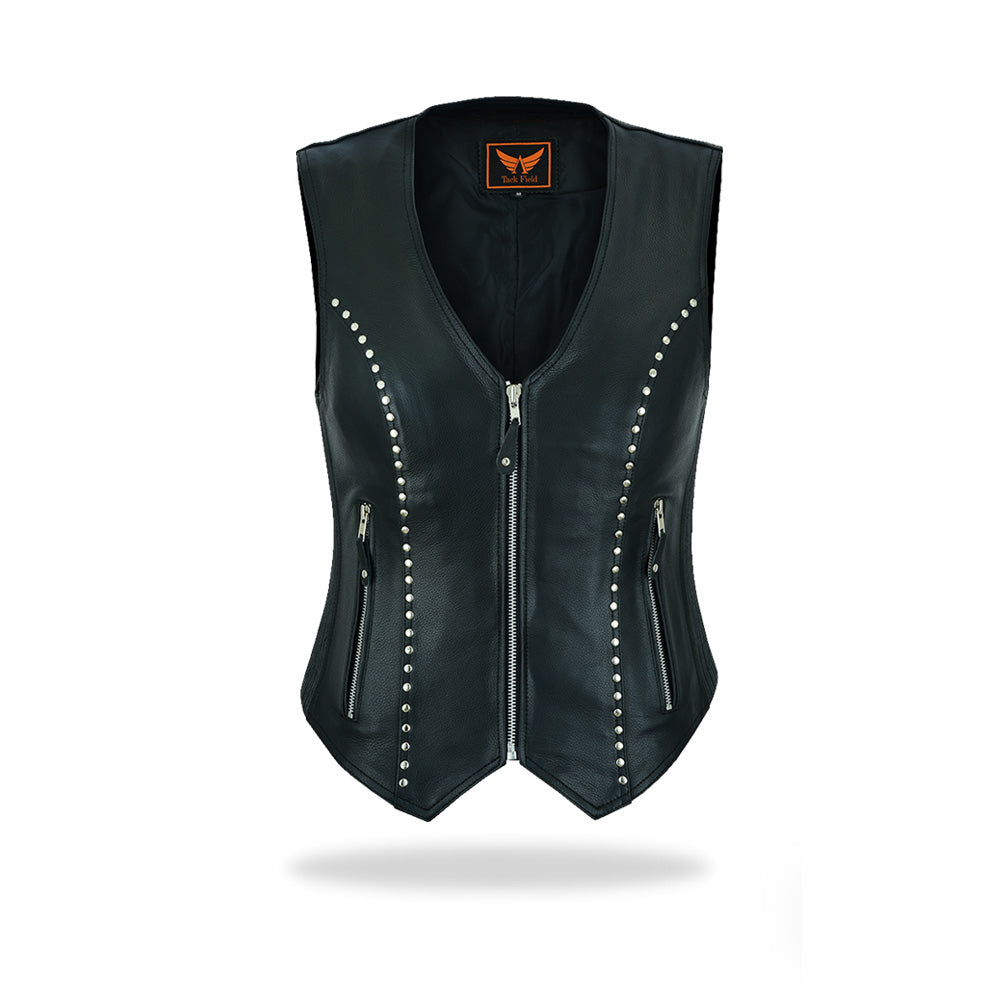 Tackfield Womens Slim Fit Leather Riding Vest
