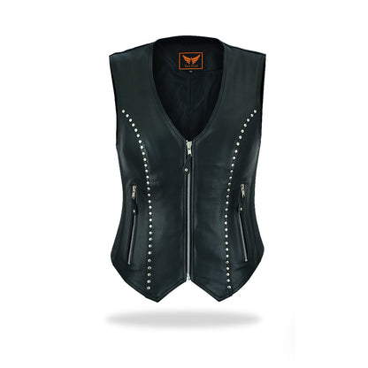 Tackfield Womens Slim Fit Leather Riding Vest
