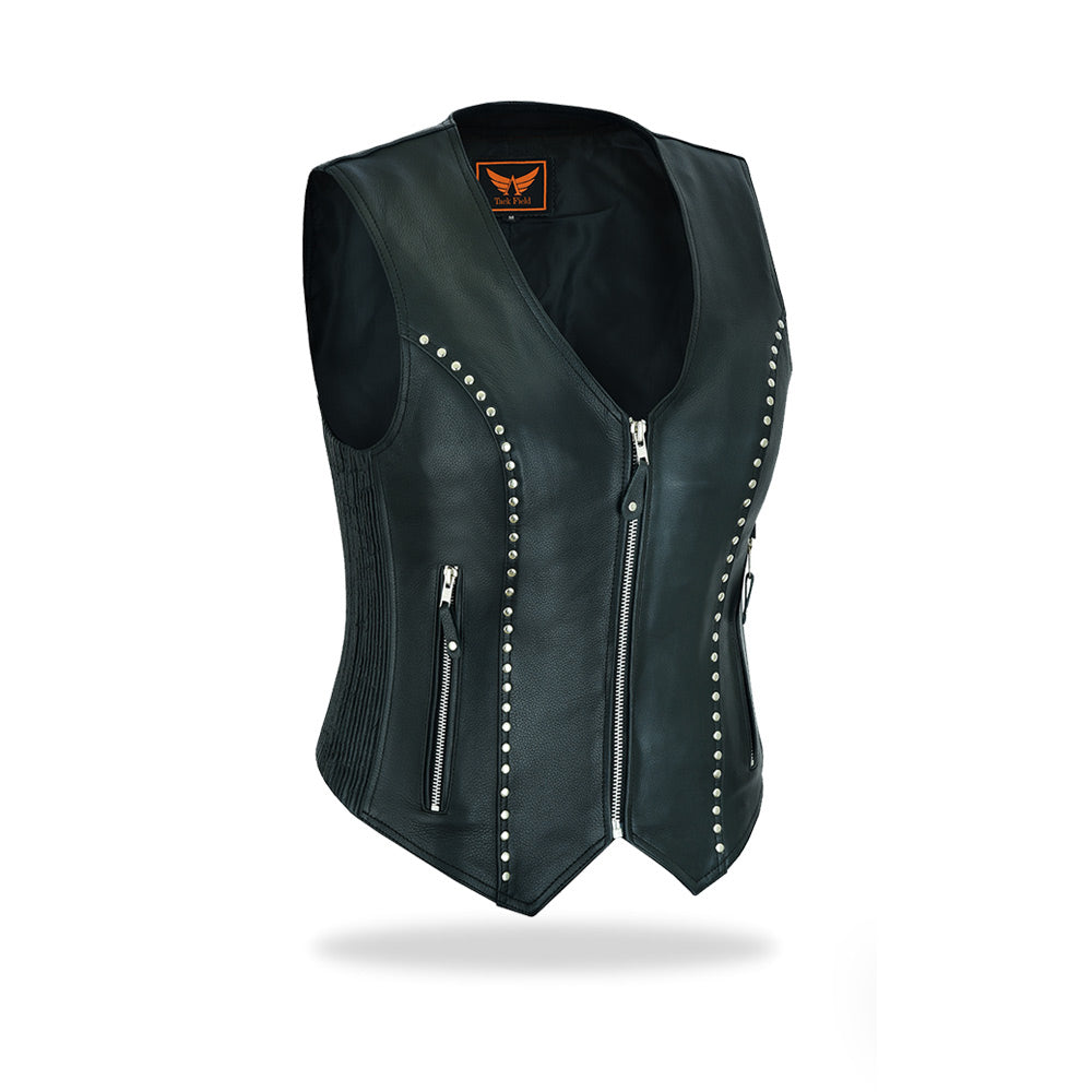 Tackfield Womens Slim Fit Leather Riding Vest