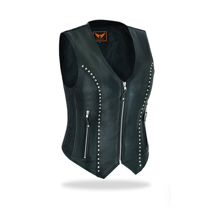 Tackfield Womens Slim Fit Leather Riding Vest
