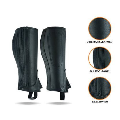 Tackfield Ridding Leather Half Chaps