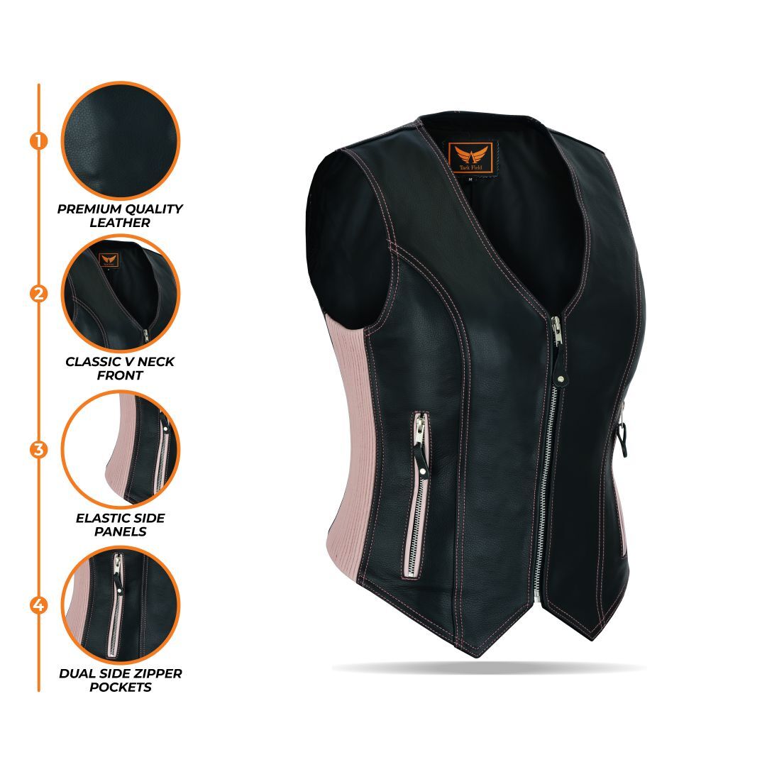 Tackfield Womens Slim Fit Leather Riding Vest