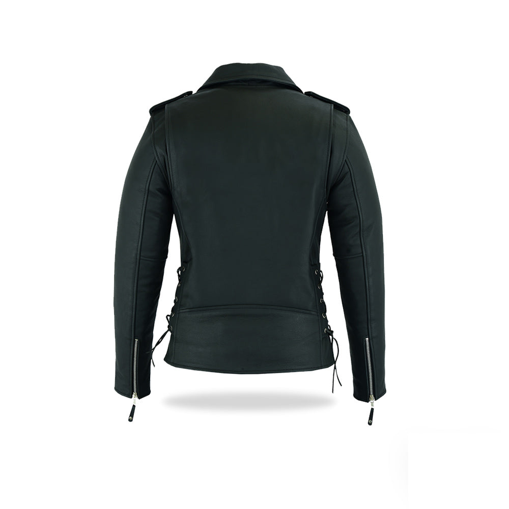 Tackfield Womens Classic Black Biker Jacket