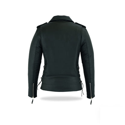 Tackfield Womens Classic Black Biker Jacket