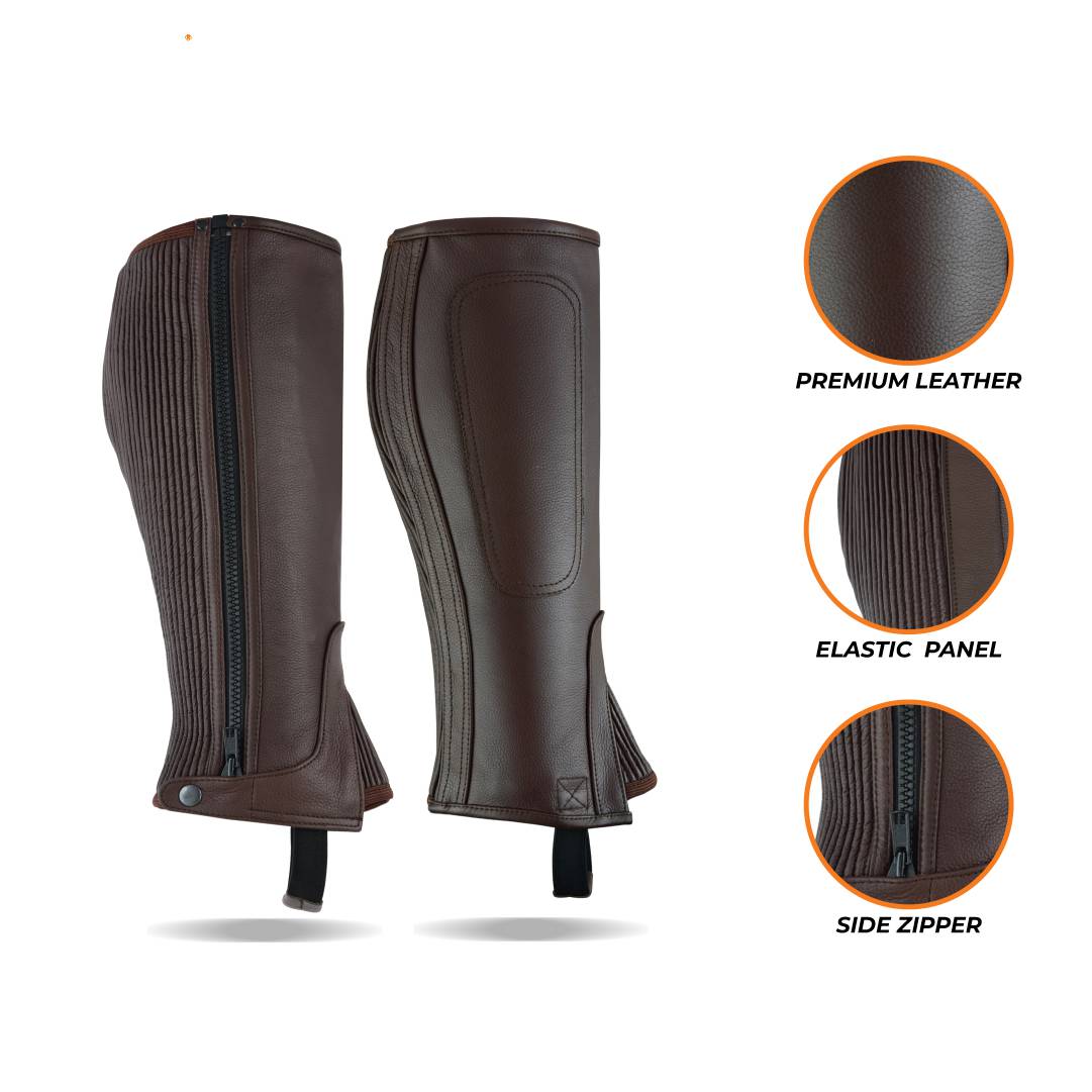 Tackfield Ridding Leather Half Chaps