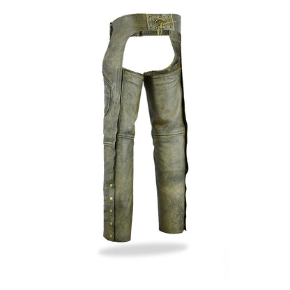 Tackfield Mens Cowhide Leather Elastic Fit Chaps