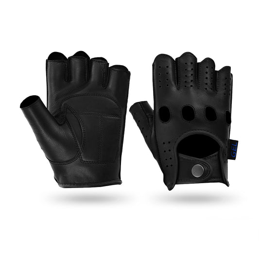 Tackfield Mens Cowhide Leather Half Finger Gloves