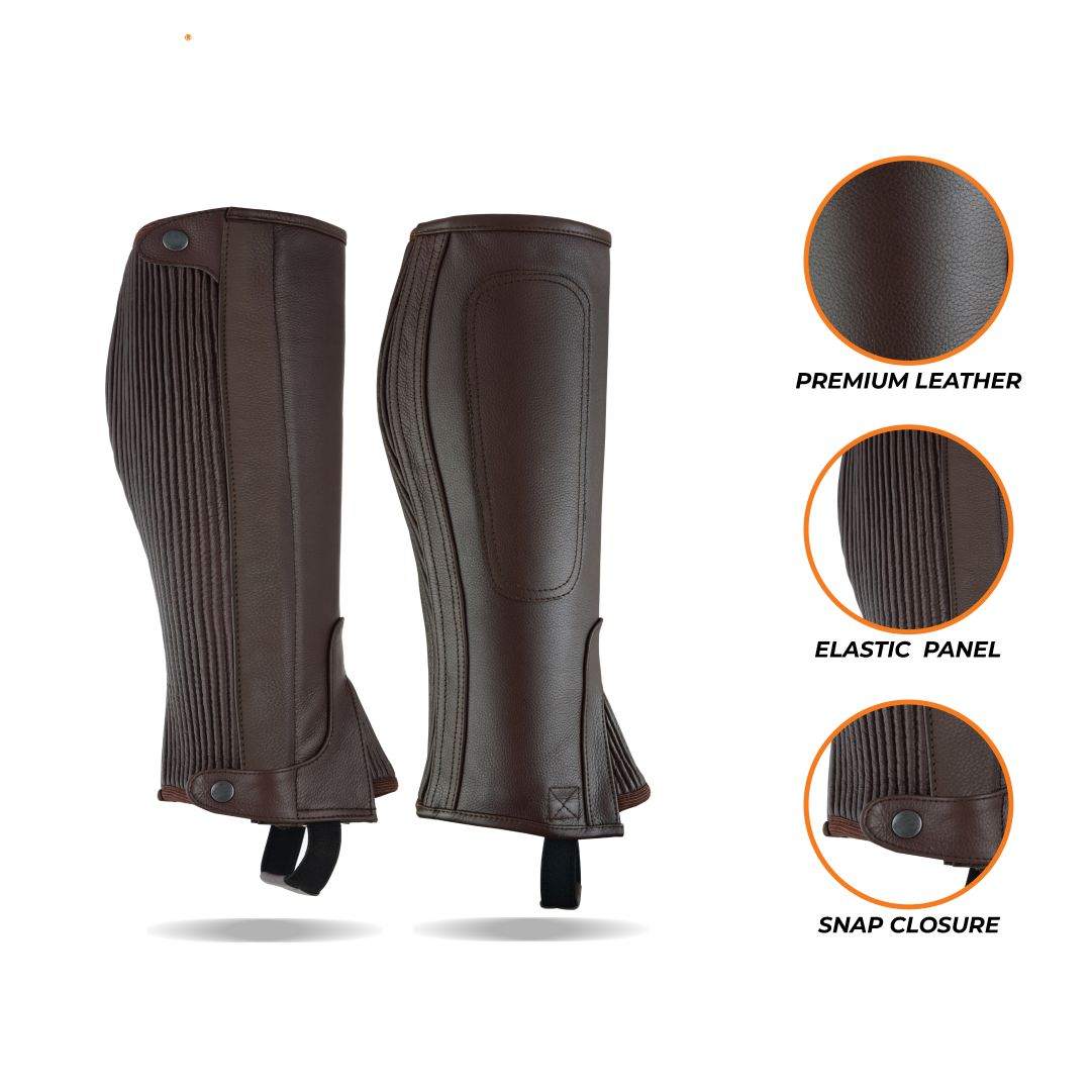 Tackfield Ridding Leather Half Chaps