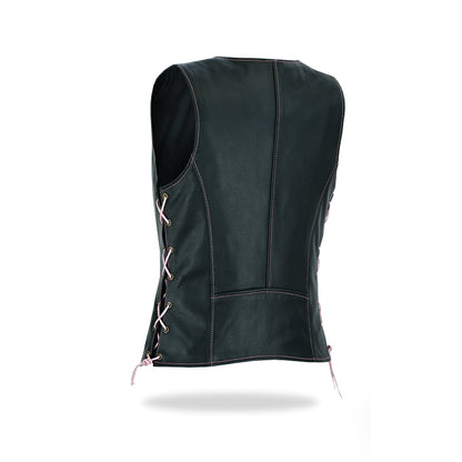 Womens Legacy Rider Motorcycle Leather Vest Heavy-Duty Top Grain Cow Hide