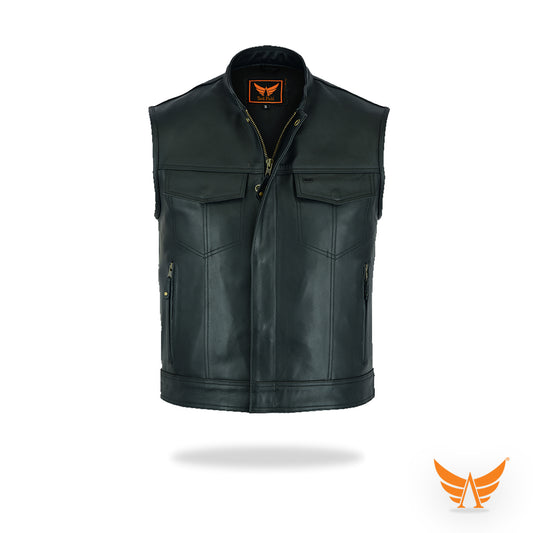 Tackfield Mens SOA Leather Biker Vest