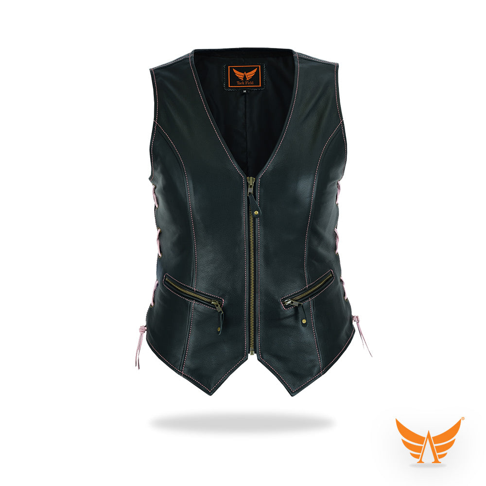 Tackfield Women’s Side Laces Leather Riding Vest