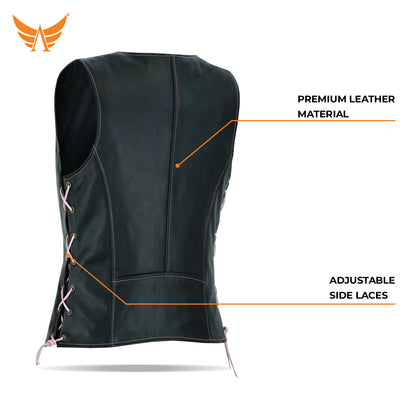 Tackfield Women’s Side Laces Leather Riding Vest