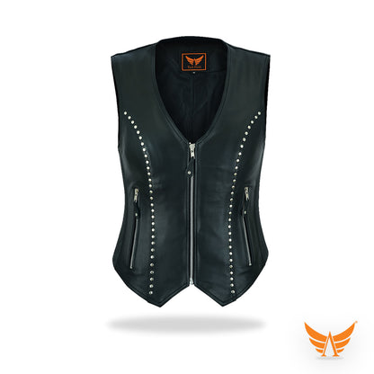 Tackfield Womens Slim Fit Leather Riding Vest