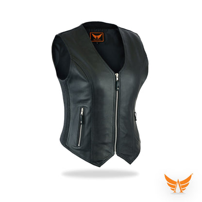 Tackfield Womens Slim Fit Leather Riding Vest