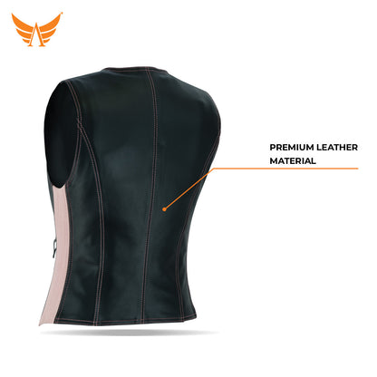 Tackfield Womens Slim Fit Leather Riding Vest