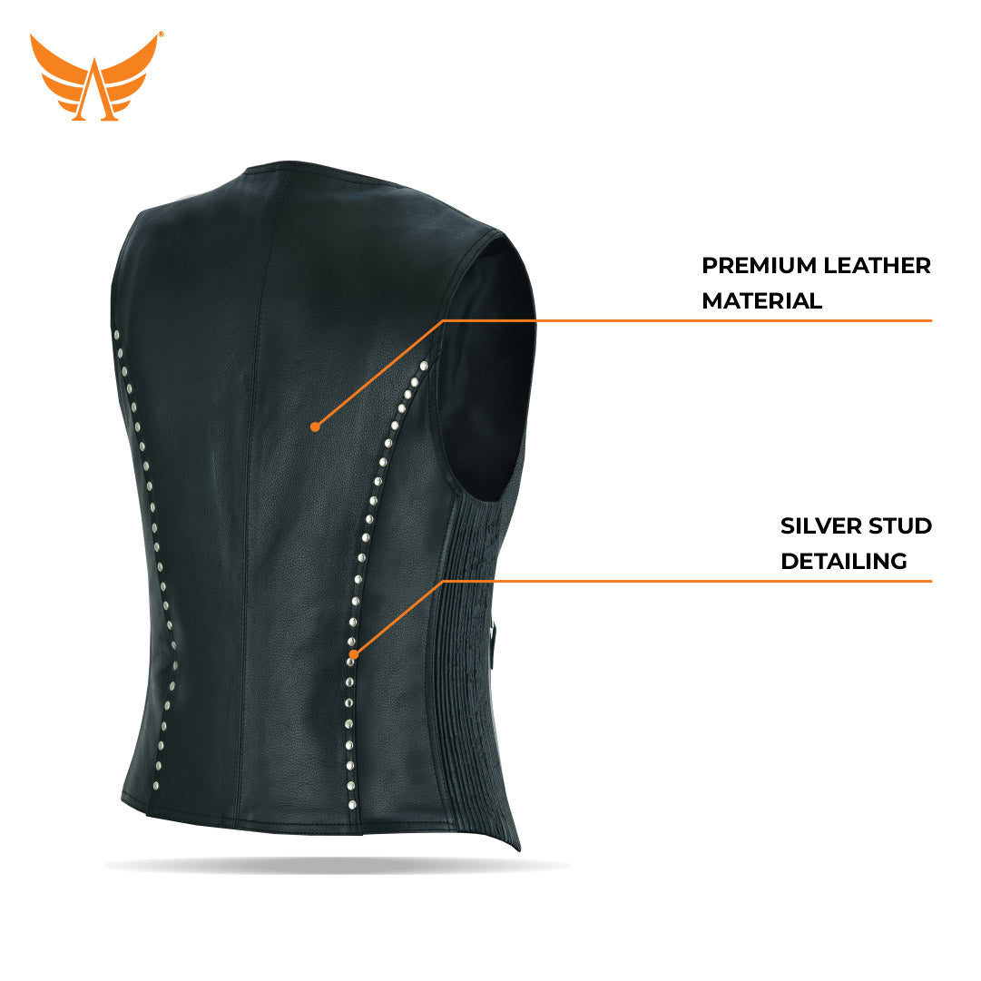 Tackfield Womens Slim Fit Leather Riding Vest