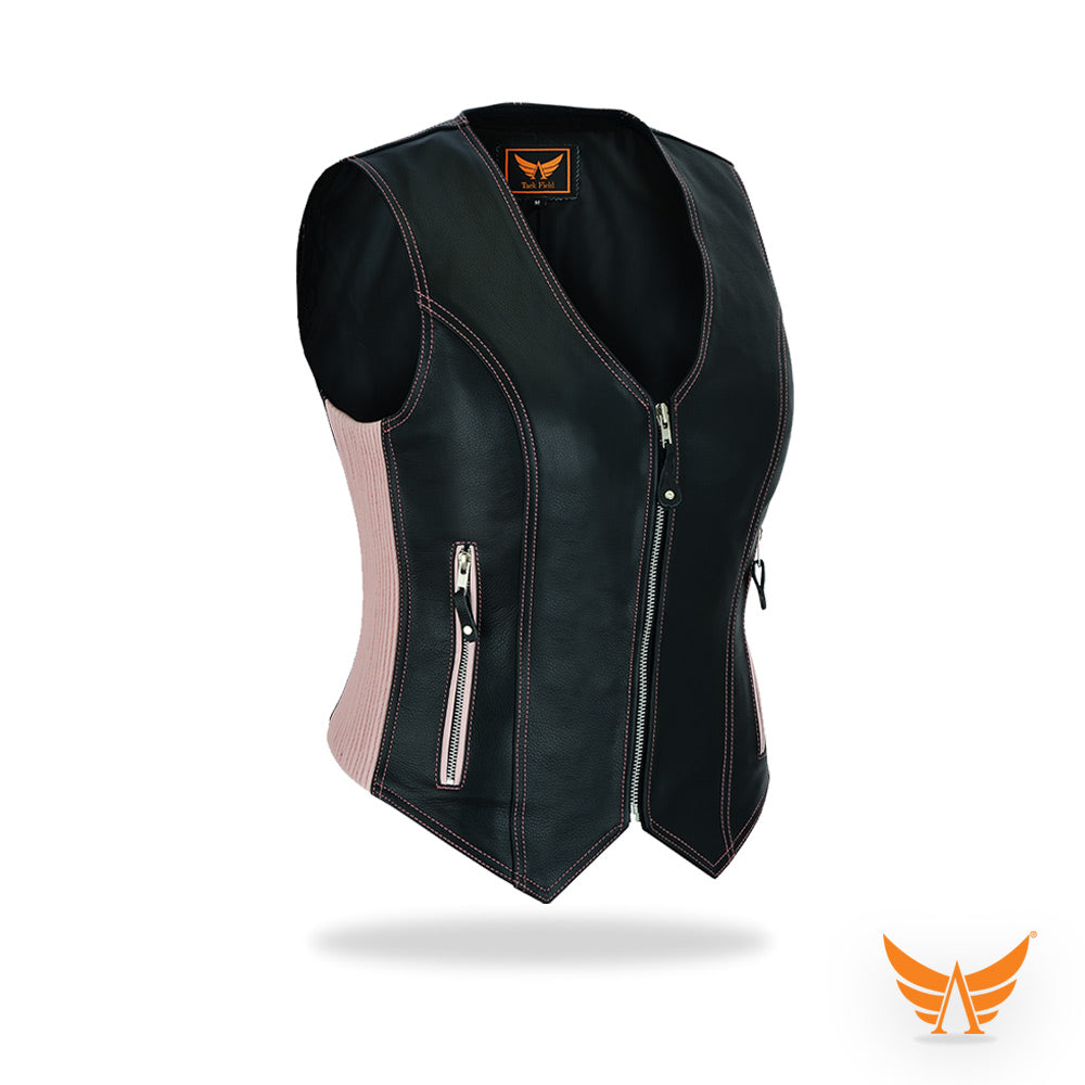 Tackfield Womens Slim Fit Leather Riding Vest